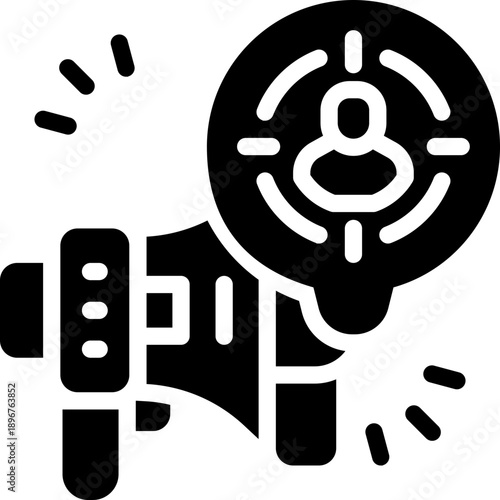 audience glyph icon. Strong and solid vector icon for websites, mobile interfaces, presentations, and visual branding. High quality and easy to edit.