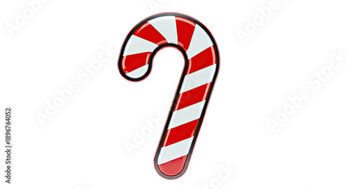 Candy Cane with Red and White Stripes
