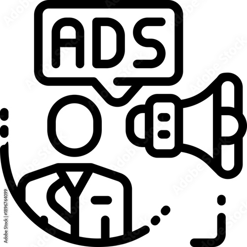 influencer line icon. Clean and minimalist vector icon for websites, mobile apps, presentations, and logos. Fully scalable and customizable for any project.