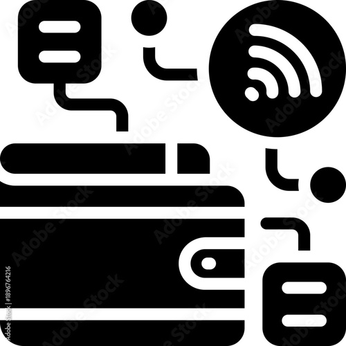 ewallet glyph icon. Strong and solid vector icon for websites, mobile interfaces, presentations, and visual branding. High quality and easy to edit.