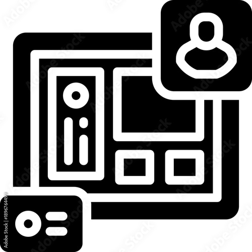 admin panel glyph icon. Strong and solid vector icon for websites, mobile interfaces, presentations, and visual branding. High quality and easy to edit.