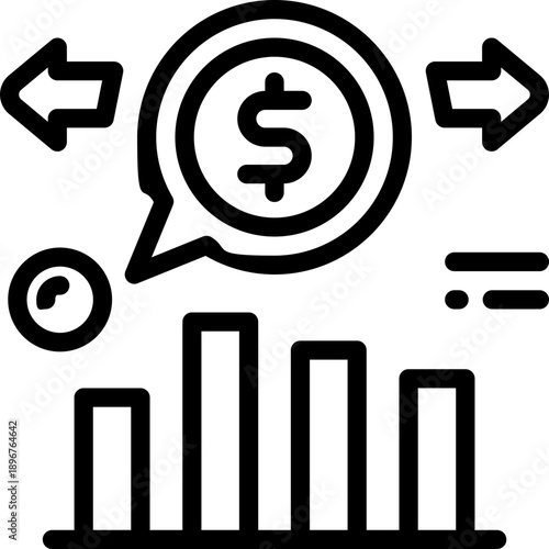 financial forecast line icon. Clean and minimalist vector icon for websites, mobile apps, presentations, and logos. Fully scalable and customizable for any project.
