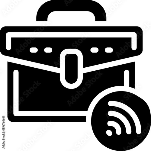 remote work glyph icon. Strong and solid vector icon for websites, mobile interfaces, presentations, and visual branding. High quality and easy to edit.