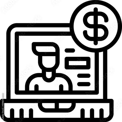 freelance line icon. Clean and minimalist vector icon for websites, mobile apps, presentations, and logos. Fully scalable and customizable for any project.