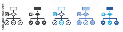 Methodology icon set multiple style collection