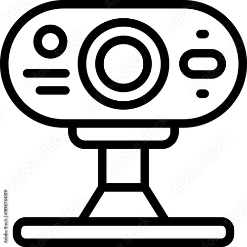 webcam line icon. Clean and minimalist vector icon for websites, mobile apps, presentations, and logos. Fully scalable and customizable for any project.