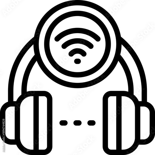 headset line icon. Clean and minimalist vector icon for websites, mobile apps, presentations, and logos. Fully scalable and customizable for any project.