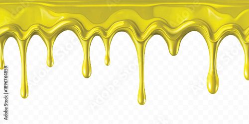 realistic 3d colorful liquid paint dripping down in different style isolated on transparent background