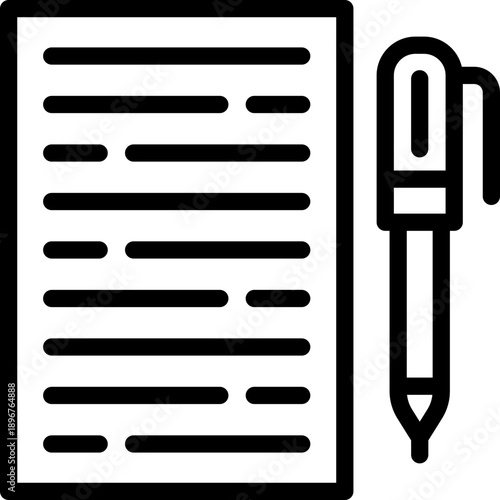 copy writer line icon. Clean and minimalist vector icon for websites, mobile apps, presentations, and logos. Fully scalable and customizable for any project.