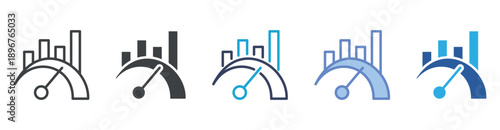 Benchmark icon set multiple style collection