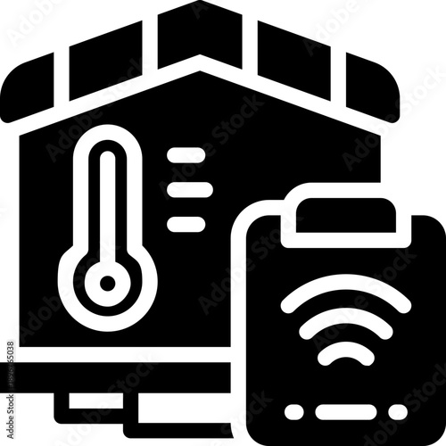 temperature sensor glyph icon. Strong and solid vector icon for websites, mobile interfaces, presentations, and visual branding. High quality and easy to edit.