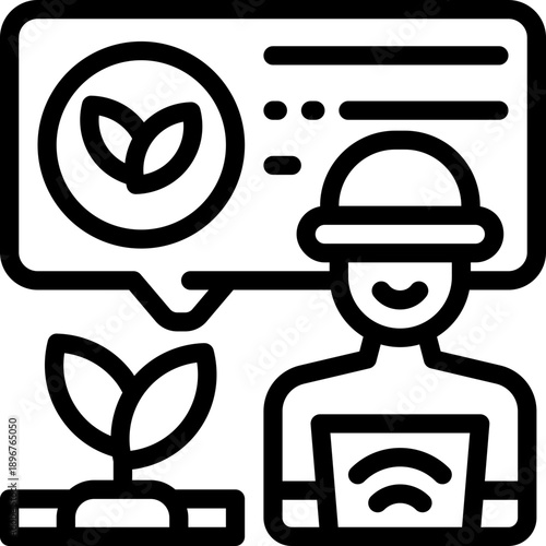 smart farm line icon. Clean and minimalist vector icon for websites, mobile apps, presentations, and logos. Fully scalable and customizable for any project.