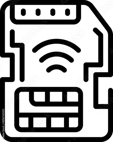 sim card line icon. Clean and minimalist vector icon for websites, mobile apps, presentations, and logos. Fully scalable and customizable for any project.