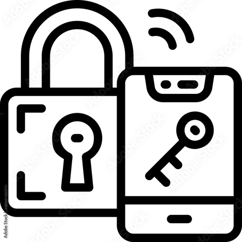 key lock line icon. Clean and minimalist vector icon for websites, mobile apps, presentations, and logos. Fully scalable and customizable for any project.