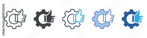 Reliability icon set multiple style collection