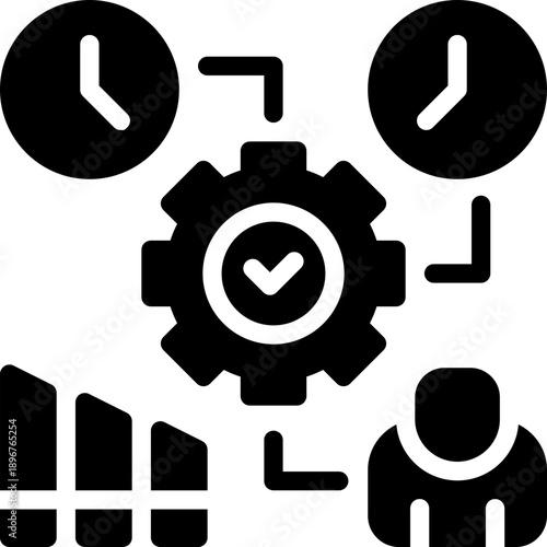 utilization glyph icon. Strong and solid vector icon for websites, mobile interfaces, presentations, and visual branding. High quality and easy to edit.