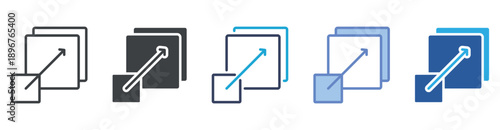 Scalability icon set multiple style collection