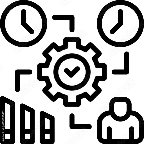 utilization line icon. Clean and minimalist vector icon for websites, mobile apps, presentations, and logos. Fully scalable and customizable for any project.