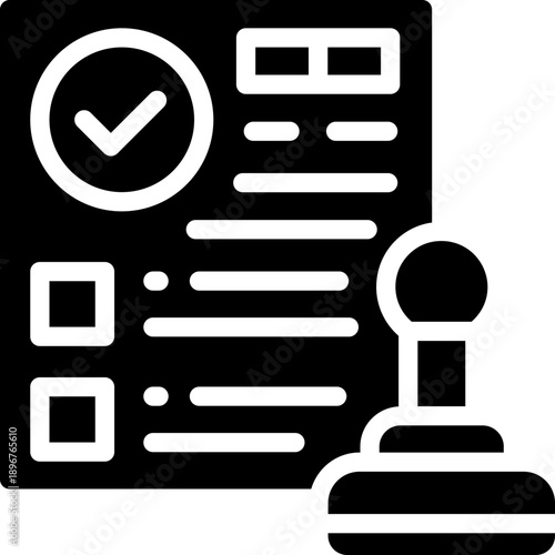 approval glyph icon. Strong and solid vector icon for websites, mobile interfaces, presentations, and visual branding. High quality and easy to edit.