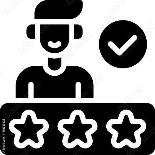 rating glyph icon. Strong and solid vector icon for websites, mobile interfaces, presentations, and visual branding. High quality and easy to edit.