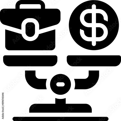 work balance glyph icon. Strong and solid vector icon for websites, mobile interfaces, presentations, and visual branding. High quality and easy to edit.