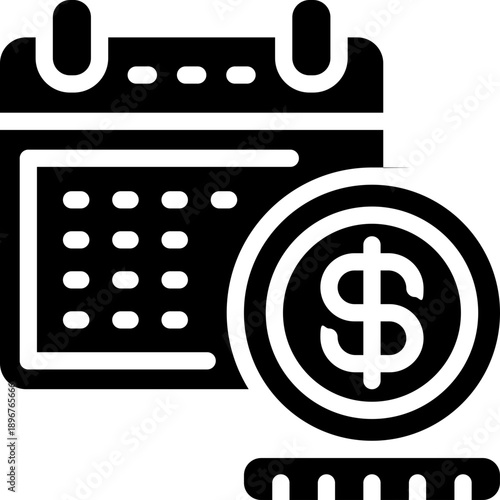 payment day glyph icon. Strong and solid vector icon for websites, mobile interfaces, presentations, and visual branding. High quality and easy to edit.