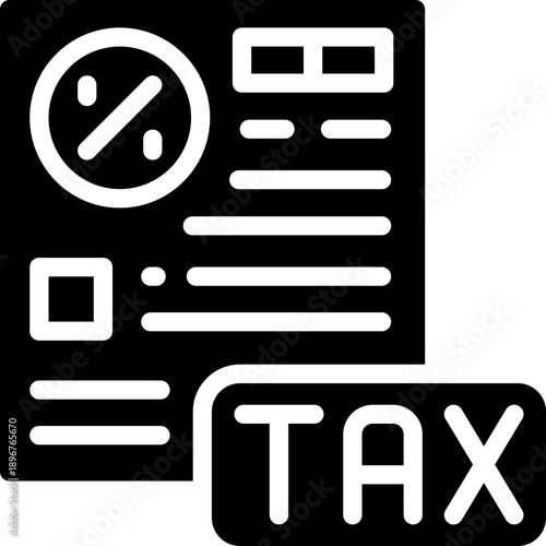 tax glyph icon. Strong and solid vector icon for websites, mobile interfaces, presentations, and visual branding. High quality and easy to edit.