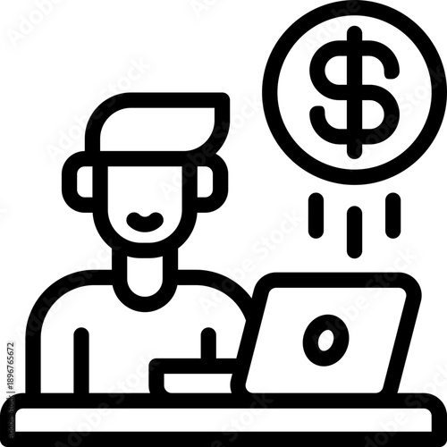 freelance line icon. Clean and minimalist vector icon for websites, mobile apps, presentations, and logos. Fully scalable and customizable for any project.