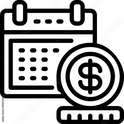 payment day line icon. Clean and minimalist vector icon for websites, mobile apps, presentations, and logos. Fully scalable and customizable for any project.