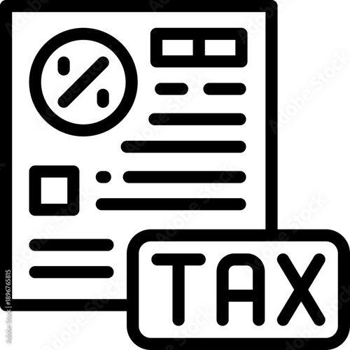 tax line icon. Clean and minimalist vector icon for websites, mobile apps, presentations, and logos. Fully scalable and customizable for any project.