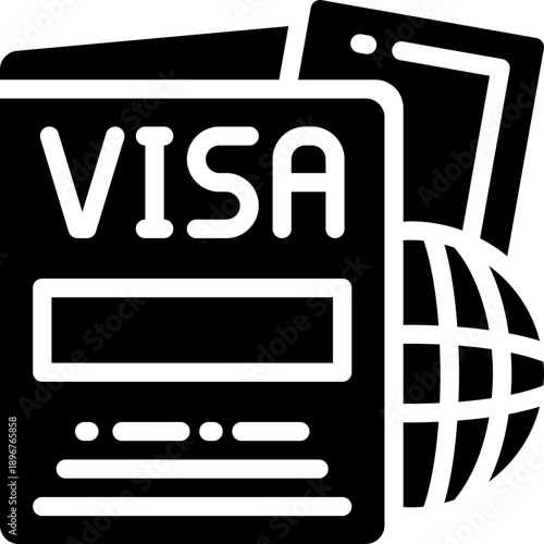 visa glyph icon. Strong and solid vector icon for websites, mobile interfaces, presentations, and visual branding. High quality and easy to edit.