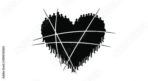 vector silhouette of a heart