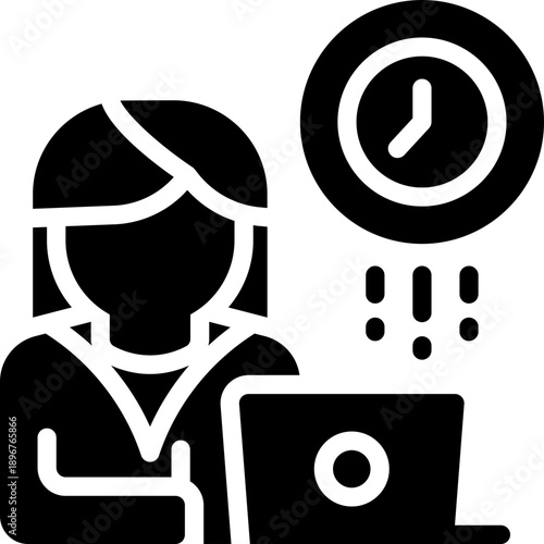 freelancer glyph icon. Strong and solid vector icon for websites, mobile interfaces, presentations, and visual branding. High quality and easy to edit.