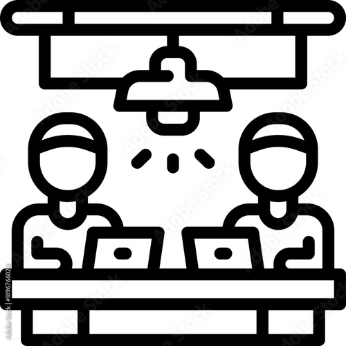 coworking line icon. Clean and minimalist vector icon for websites, mobile apps, presentations, and logos. Fully scalable and customizable for any project.