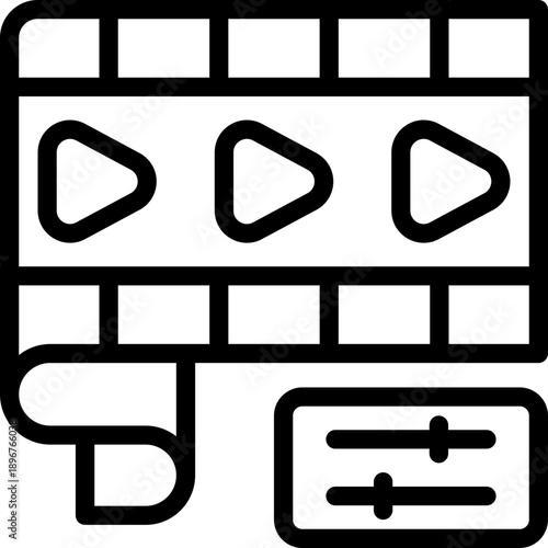 video editing line icon. Clean and minimalist vector icon for websites, mobile apps, presentations, and logos. Fully scalable and customizable for any project.