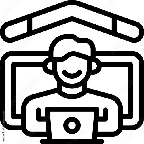 stay at home line icon. Clean and minimalist vector icon for websites, mobile apps, presentations, and logos. Fully scalable and customizable for any project.