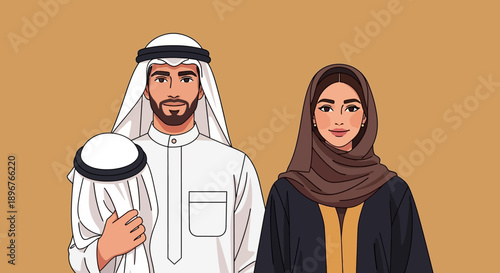 Middle Eastern Couple in Traditional Attire A Representation of Culture and Heritage