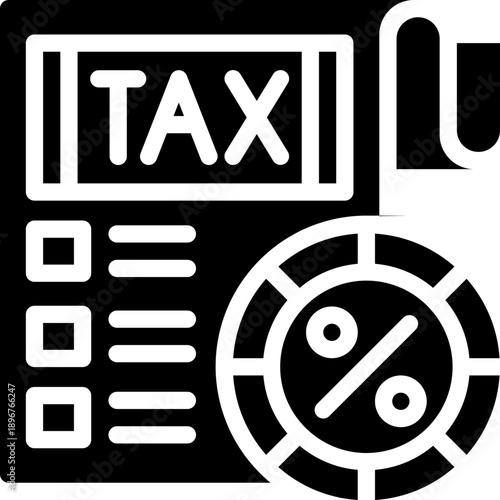 taxation glyph icon. Strong and solid vector icon for websites, mobile interfaces, presentations, and visual branding. High quality and easy to edit.