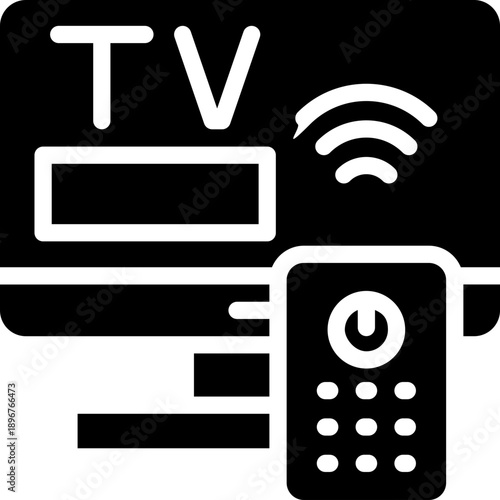 smart tv glyph icon. Strong and solid vector icon for websites, mobile interfaces, presentations, and visual branding. High quality and easy to edit.