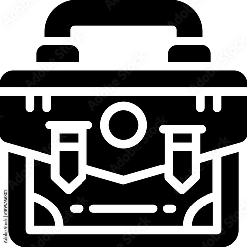 briefcase glyph icon. Strong and solid vector icon for websites, mobile interfaces, presentations, and visual branding. High quality and easy to edit.