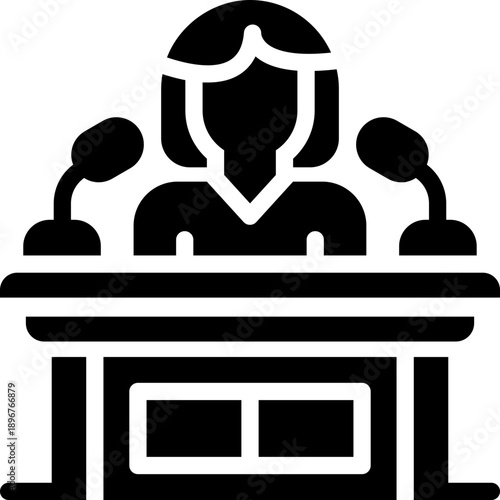 speech glyph icon. Strong and solid vector icon for websites, mobile interfaces, presentations, and visual branding. High quality and easy to edit.