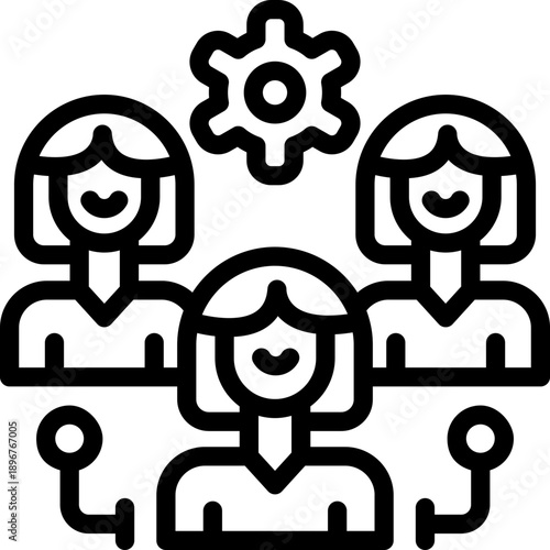 teamwork line icon. Clean and minimalist vector icon for websites, mobile apps, presentations, and logos. Fully scalable and customizable for any project.