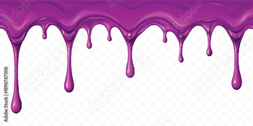 realistic 3d colorful liquid paint dripping down in different style isolated on transparent background