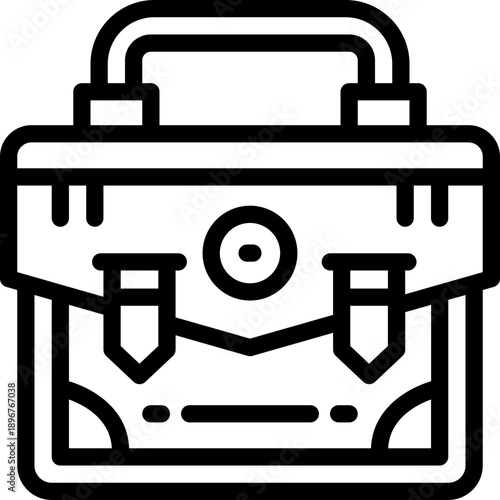 briefcase line icon. Clean and minimalist vector icon for websites, mobile apps, presentations, and logos. Fully scalable and customizable for any project.