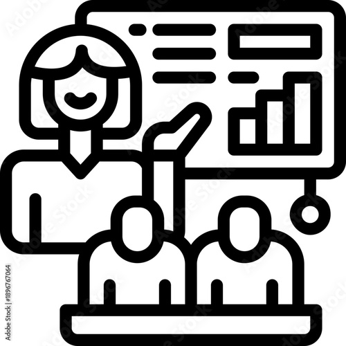 briefing line icon. Clean and minimalist vector icon for websites, mobile apps, presentations, and logos. Fully scalable and customizable for any project.