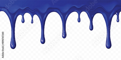 realistic 3d colorful liquid paint dripping down in different style isolated on transparent background