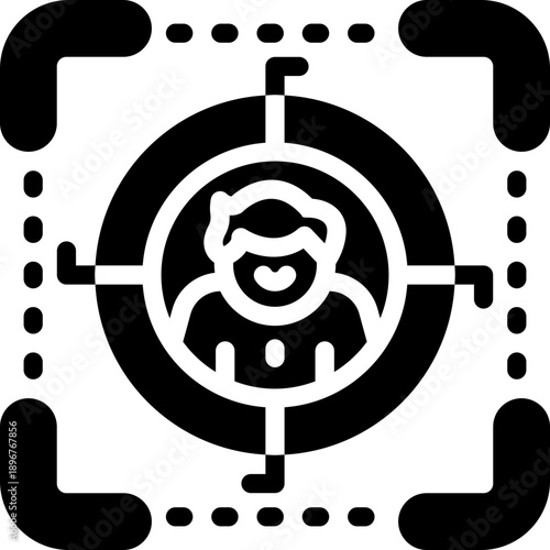 focus glyph icon. Strong and solid vector icon for websites, mobile interfaces, presentations, and visual branding. High quality and easy to edit.