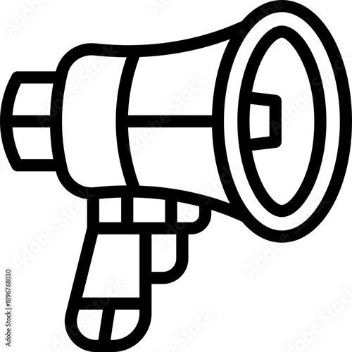 megaphone line icon. Clean and minimalist vector icon for websites, mobile apps, presentations, and logos. Fully scalable and customizable for any project.