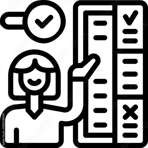 evaluation line icon. Clean and minimalist vector icon for websites, mobile apps, presentations, and logos. Fully scalable and customizable for any project.