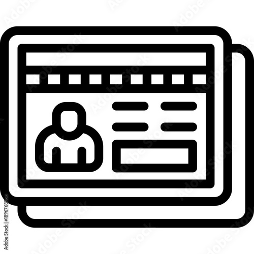 member card line icon. Clean and minimalist vector icon for websites, mobile apps, presentations, and logos. Fully scalable and customizable for any project.